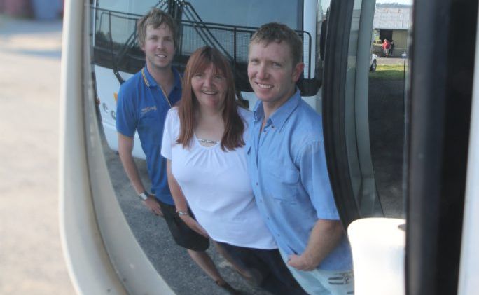 COMMUNITY REFLECTION: Crisp Coaches and Buslines' Jared Crisp with Adelia East and Crisp Coaches and Buslines' Kristian Crisp. Photo Daniel Elliott / Stanthorpe Border Post COMMUNITY REFLECTION: Crisp Coaches and Buslines' Jared Crisp with Adelia East and Crisp Coaches and Buslines' Kristian Crisp. Photo Daniel Elliott / Stanthorpe Border Post